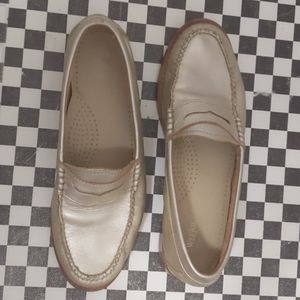 Metallic Gold Leather Ladies Bass Weejun Shoes